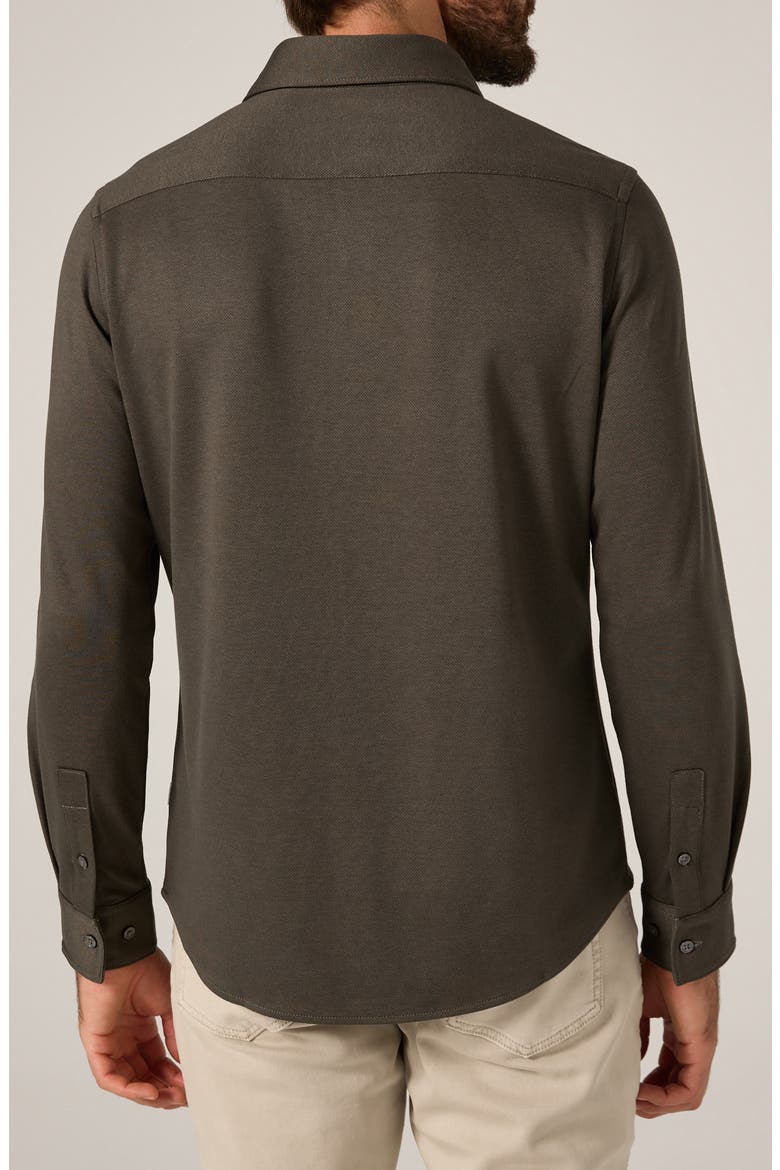 Bowery Texture Knit Button-Up Shirt, Alternate, color, OLIVE