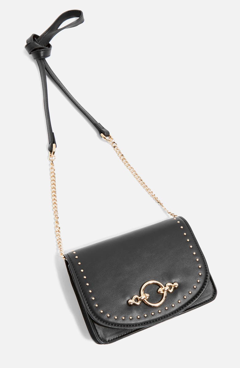 Topshop Osen Stud Circle Crossbody Bag, Alternate, color,