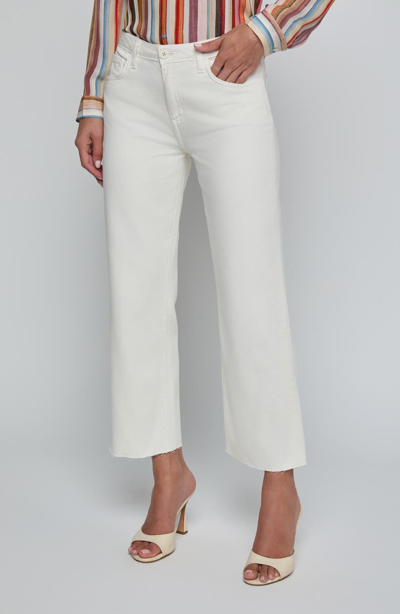 L'AGENCE Wanda Wide Leg Crop Jeans, Alternate, color, Light Ecru