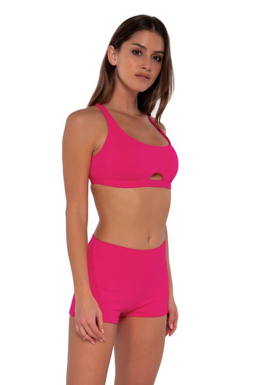 Sunsets Kinsley Swim Short In Begonia Sandbar Rib
