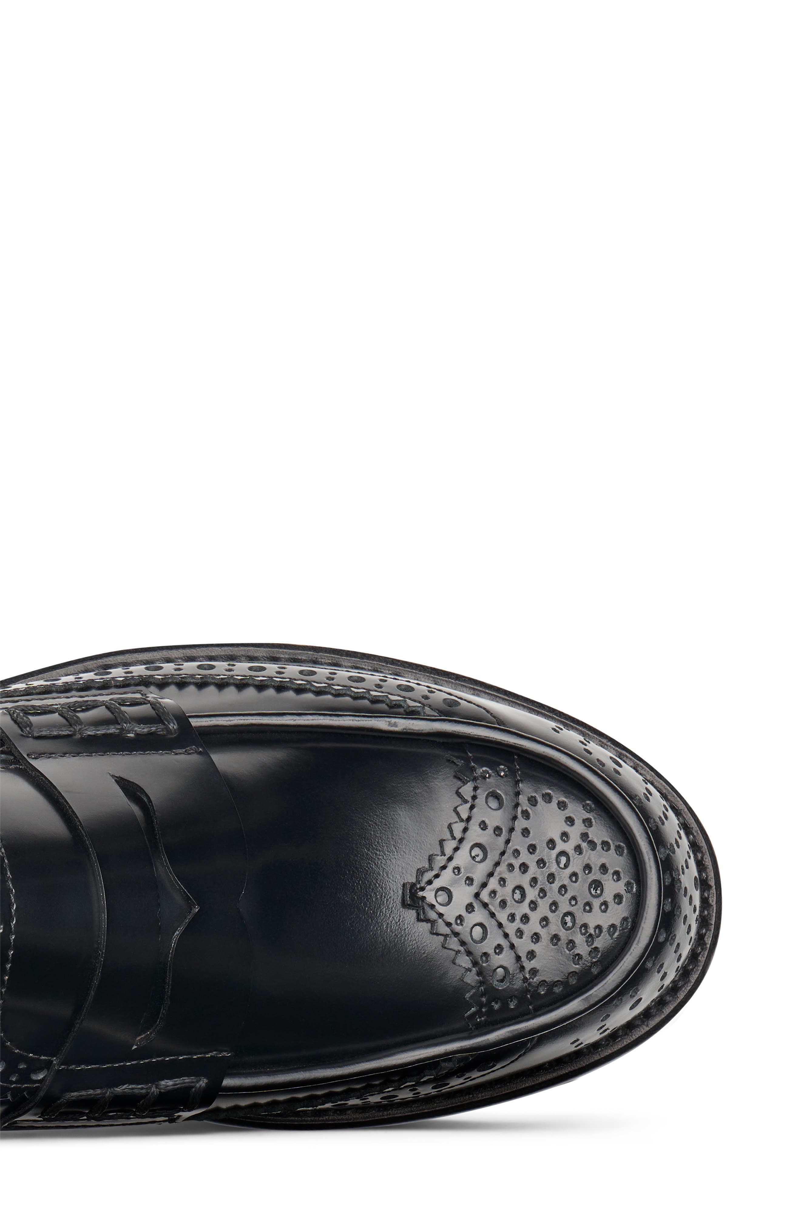 Wingtip Penny Loafer, Alternate, color, BLACK