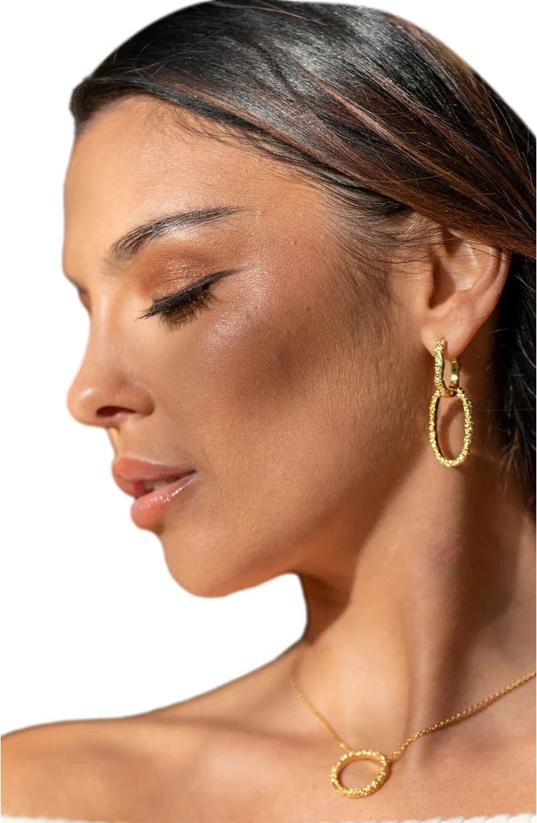 Lucy Quartermaine Hula Small Hoop Earring, Alternate, color, Gold