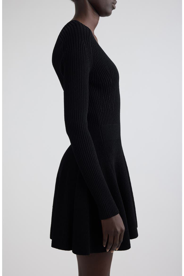 Long Sleeve Rib Sweater Dress, Alternate, color, 0PA BLACK