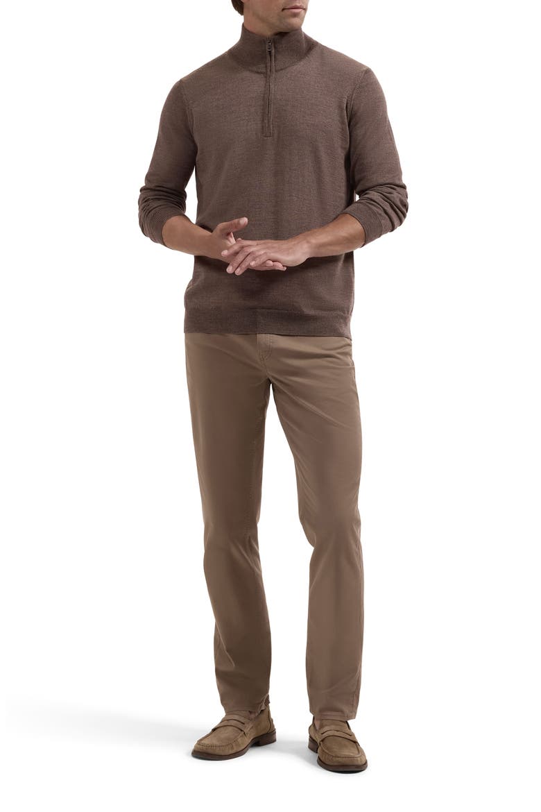 Fred Quarter Zip Merino Wool Sweater, Alternate, color, WALNUT