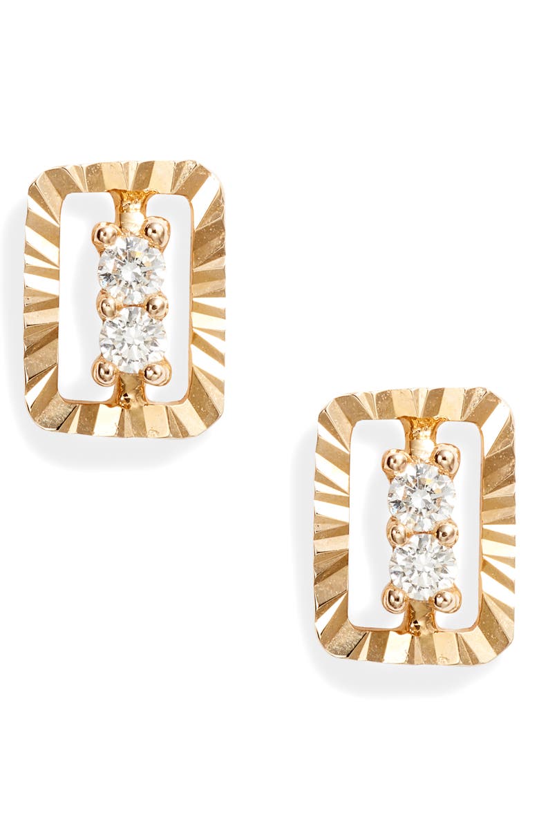 Dana Rebecca Designs Mikaela Stelle Diamond Rectangle Stud Earrings, Main, color, 