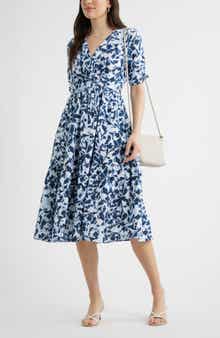 Twist Detail Gauze Midi Dress