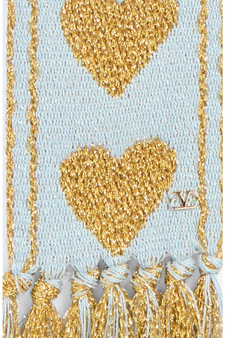 Antibes Heart Fringe Scarf, Alternate, color, CELESTE/ ORO/ ORO