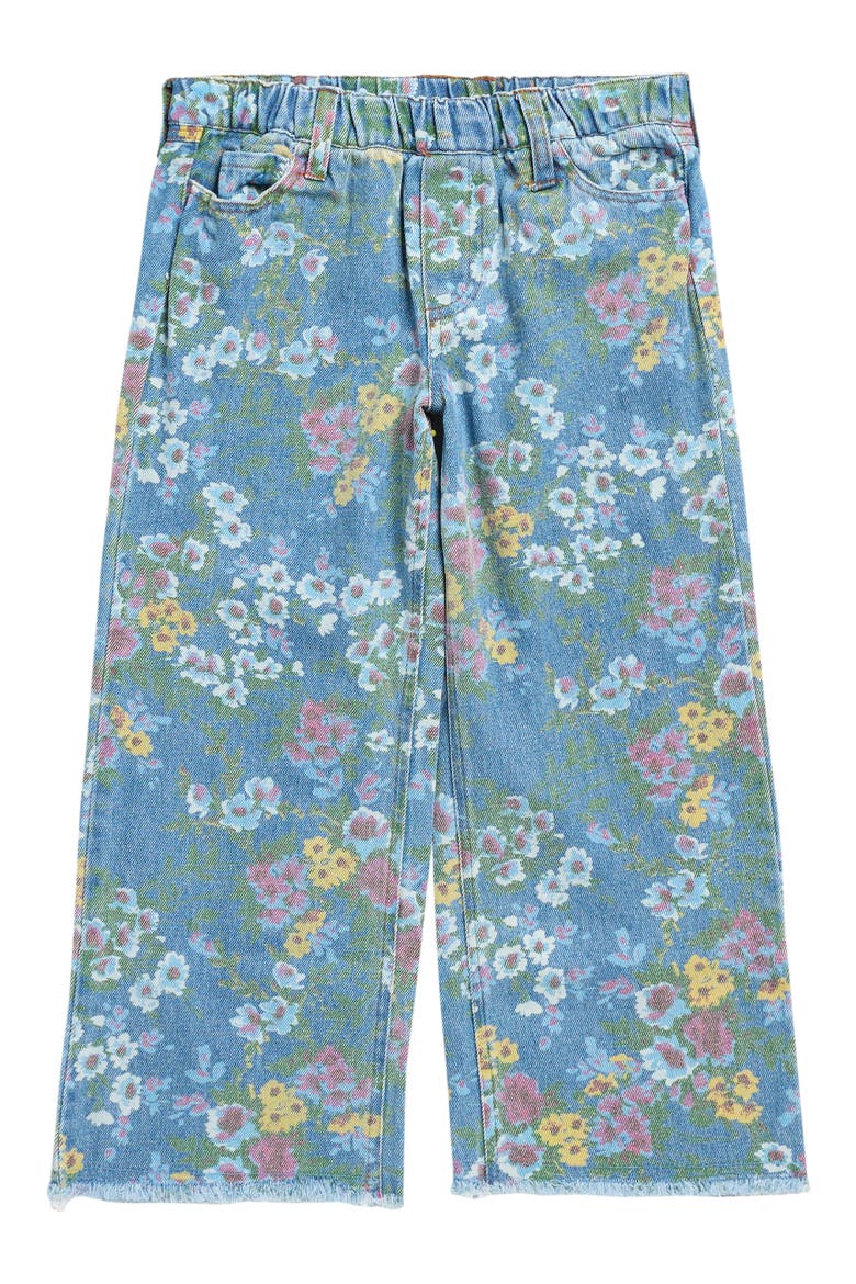 Kids' Floral Wide Leg Jeans, Main, color, DENIM