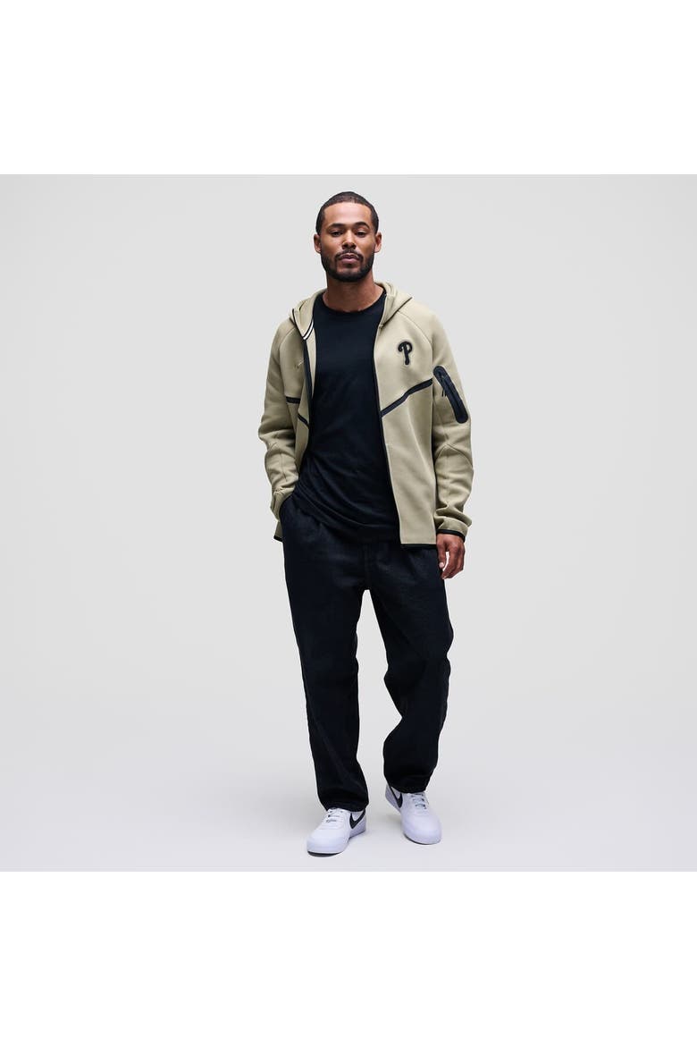 Men's Nike Tan Philadelphia Phillies Tech Fleece Raglan Full-Zip Windrunner Hoodie, Alternate, color, Tan