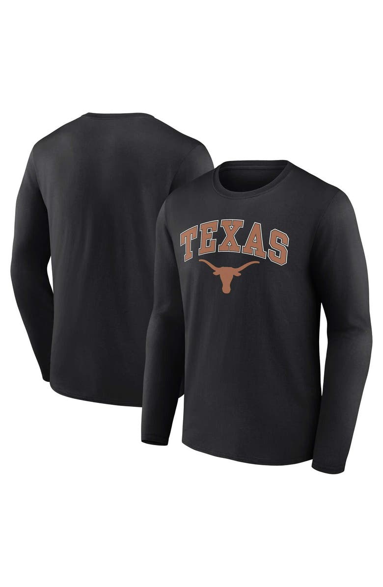 FANATICS Men's Fanatics Branded Black Texas Longhorns Campus Long Sleeve T-Shirt, Main, color,