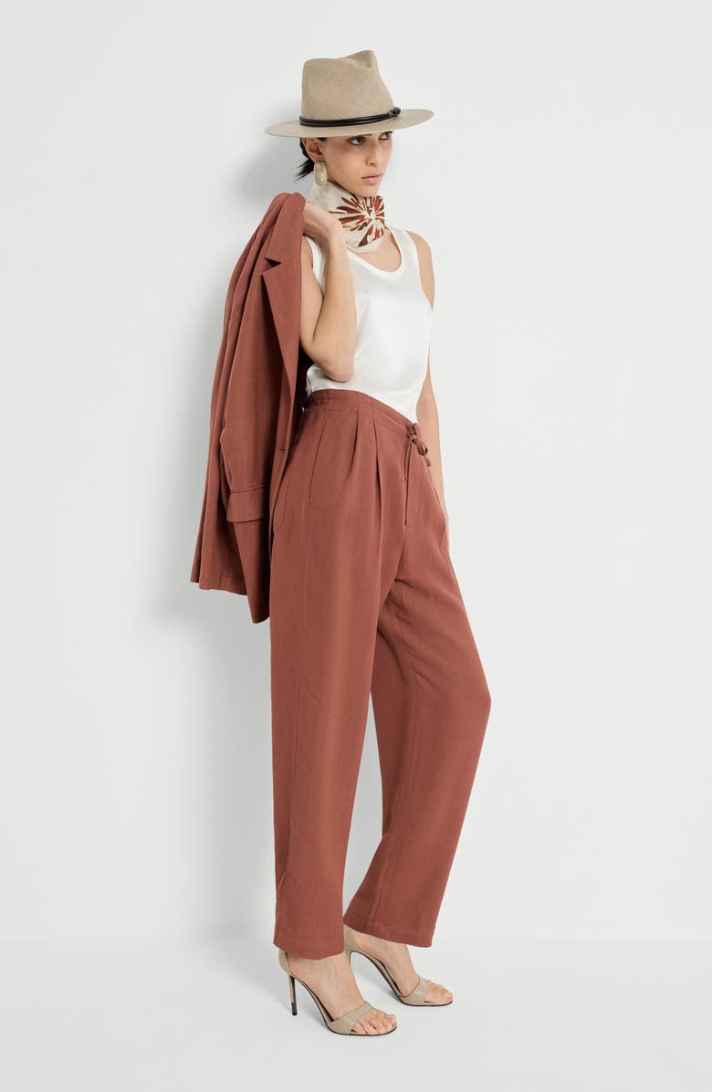 Brunello Cucinelli Tailored track trousers, Alternate, color, Firebrick