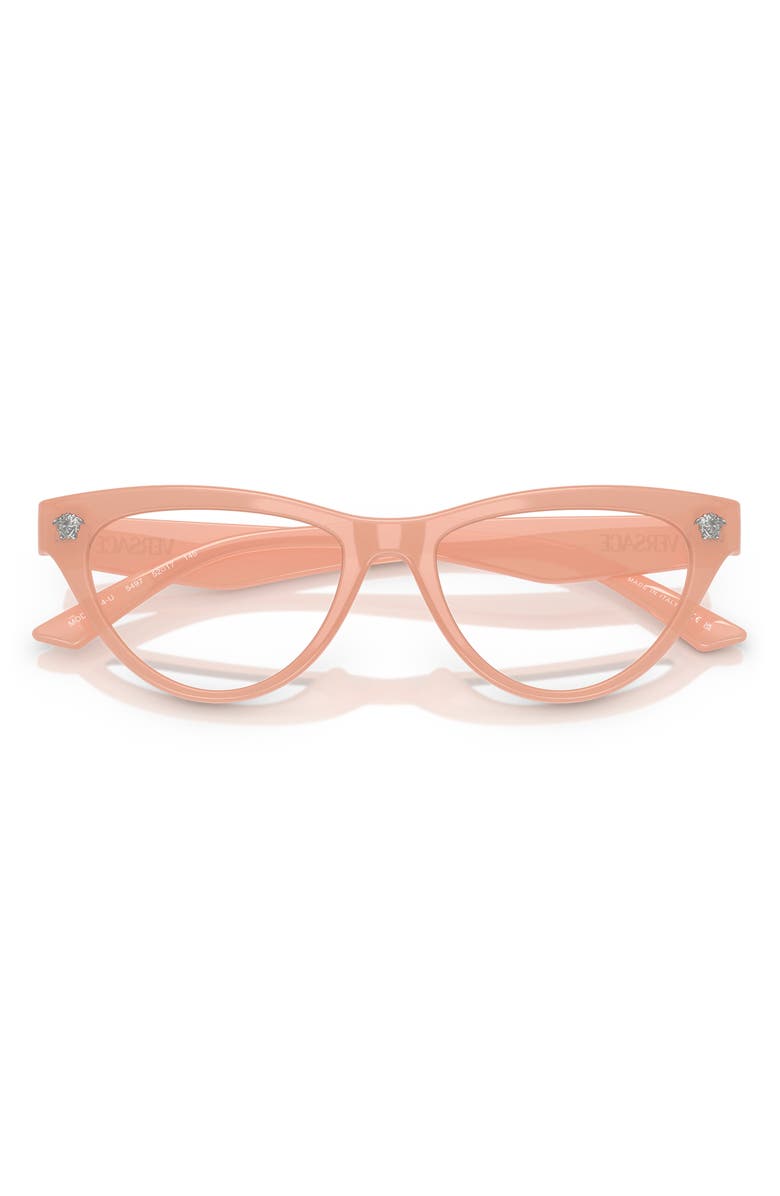 Versace 52mm Cat Eye Optical Glasses, Alternate, color, Opal Pink