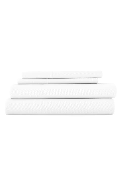 HOME SPUN Premium Chevron Embossed 4-Piece Bed Sheet Set