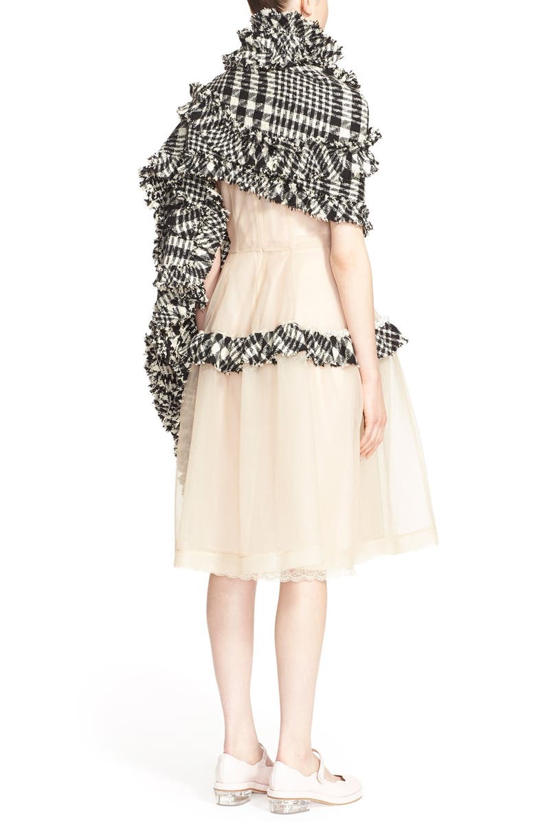 Simone Rocha Plaid Tweed Scarf, Alternate, color,