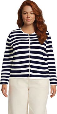 Lands' End Fine Gauge Cotton Milano Blazer Sweater