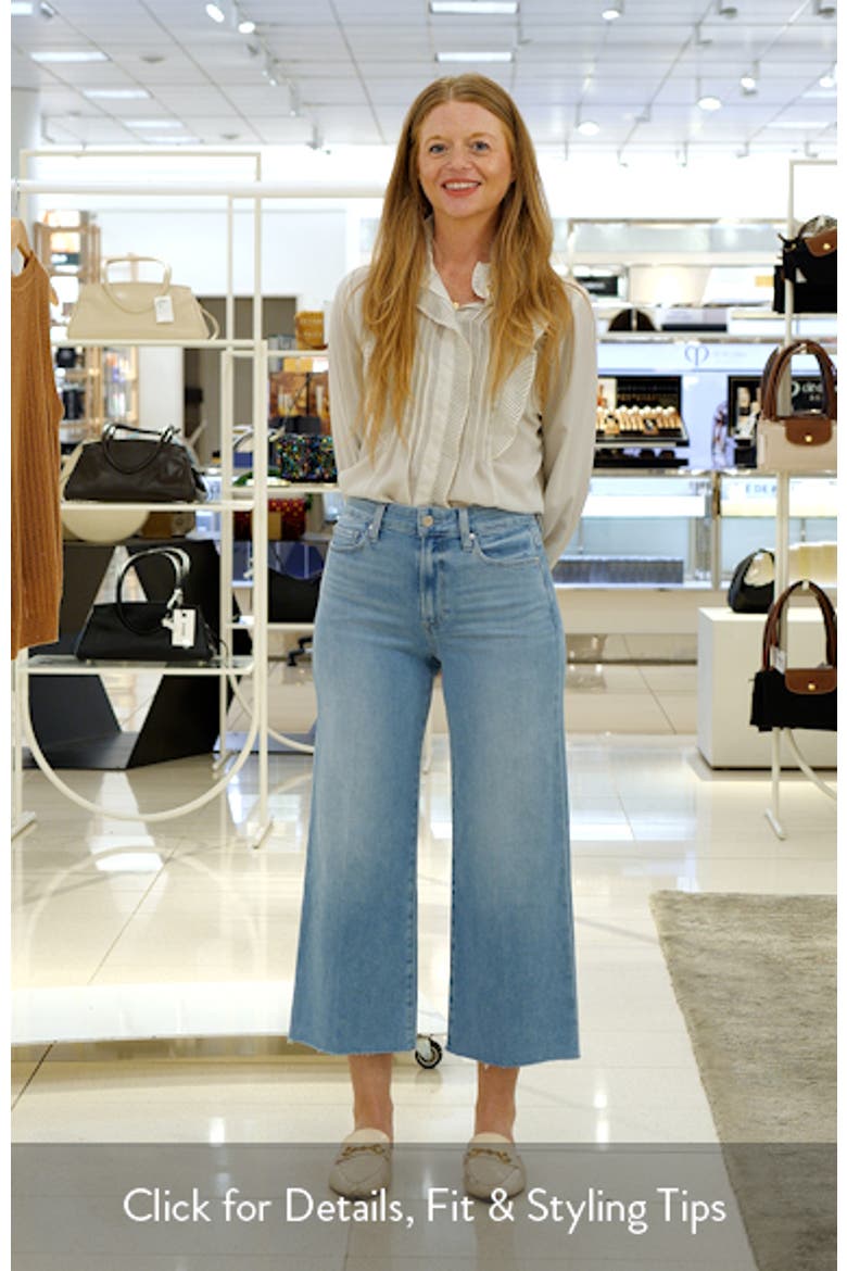 Anessa High Waist Raw Hem Wide Leg Ankle Jeans video