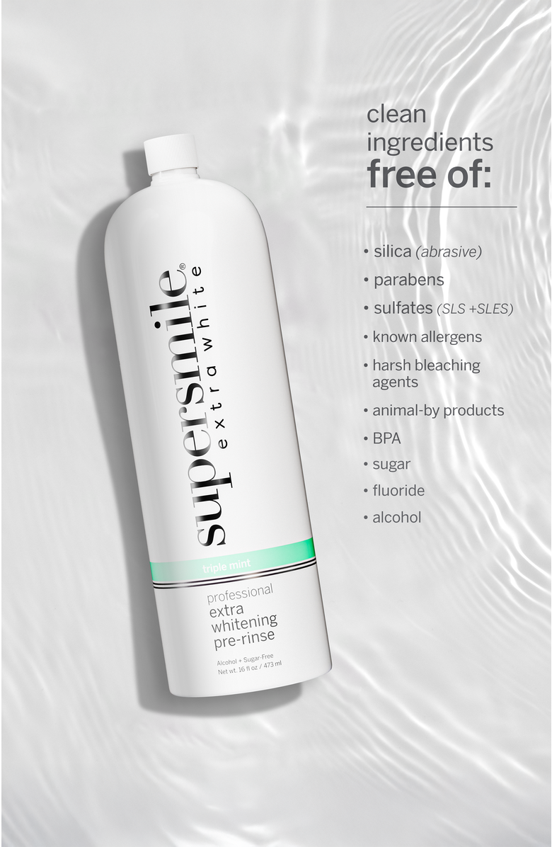 Supersmile Professional Extra Whitening Pre-Rinse 16oz - Triple Mint, Alternate, color, White
