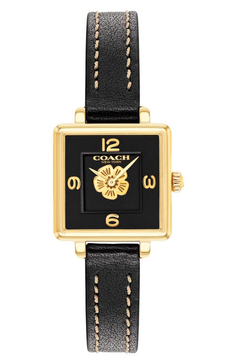 Cass Leather Strap Watch