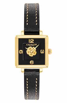 COACH Cass Leather Strap Watch