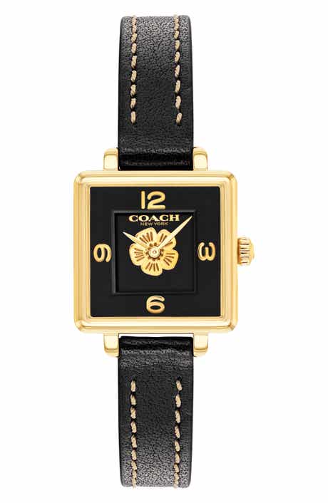 COACH Cass Leather Strap Watch