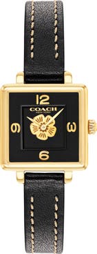 COACH Cass Leather Strap Watch