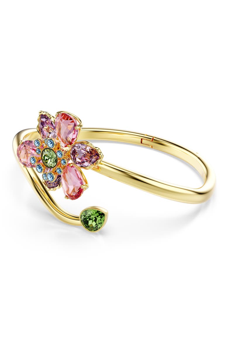 Idyllia Crystal Flower Bypass Bracelet, Alternate, color, MULTICOLORED
