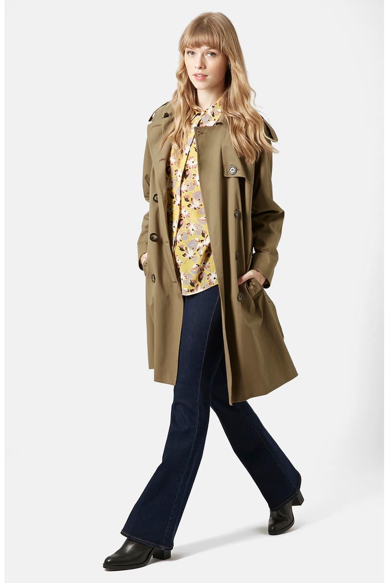 'Scout' Double Breasted Trench Coat, Alternate, color, BROWN