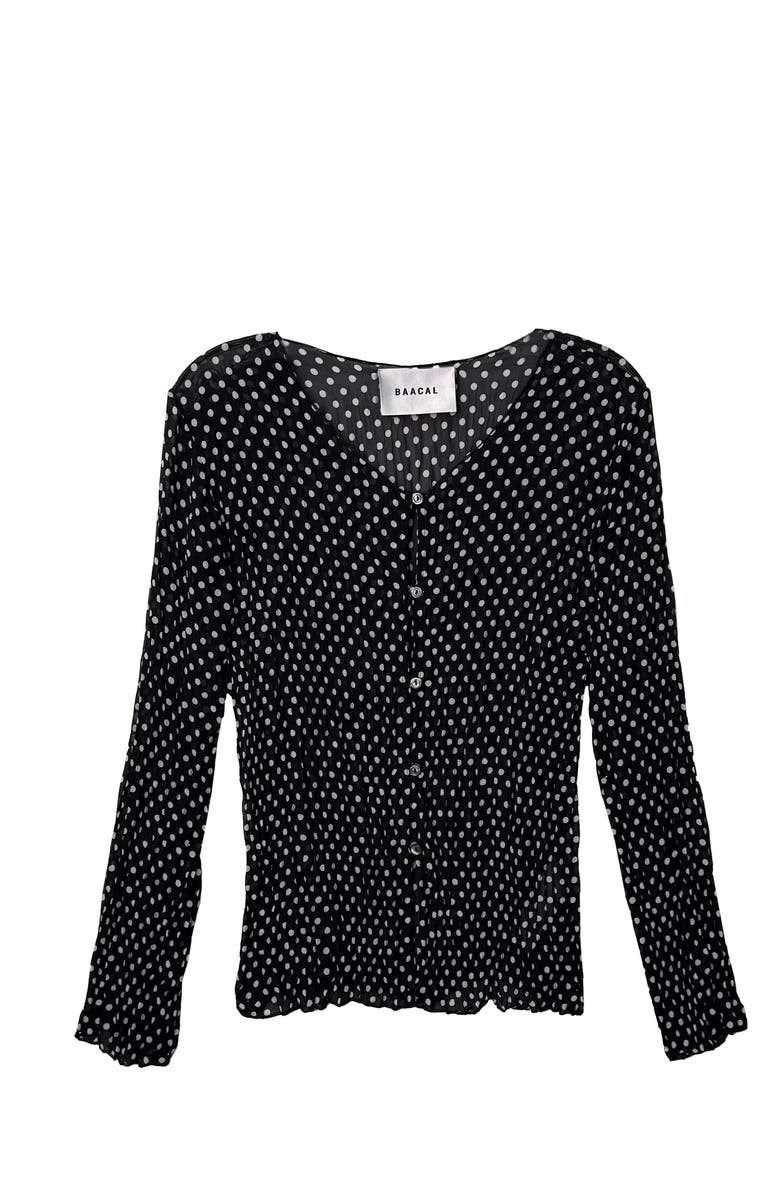 BAACAL Maya pleated cardigan, Main, color, Black Dots