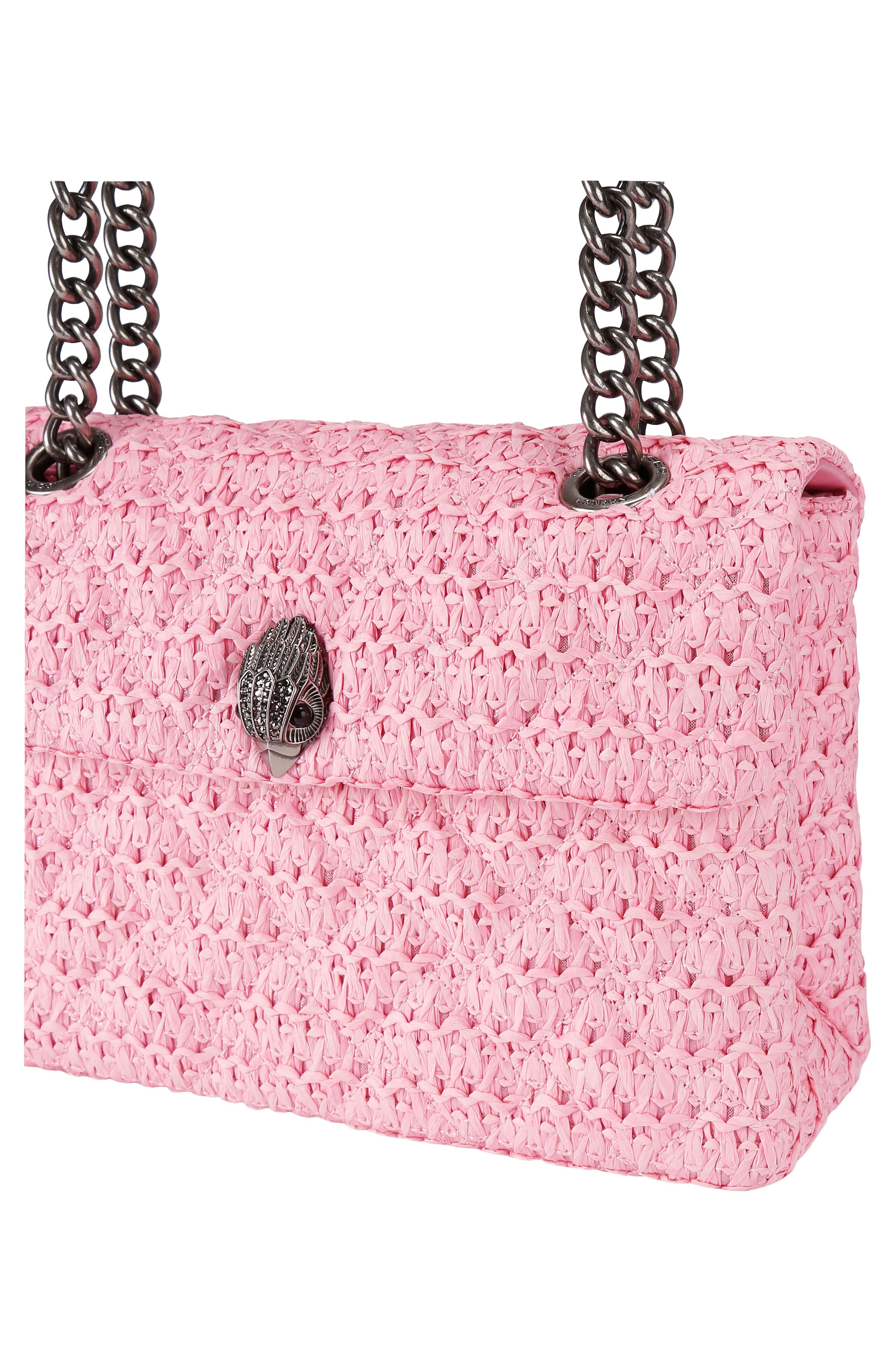 Kurt Geiger London Kensington Raffia Convertible Shoulder Bag, Alternate, color, Pink