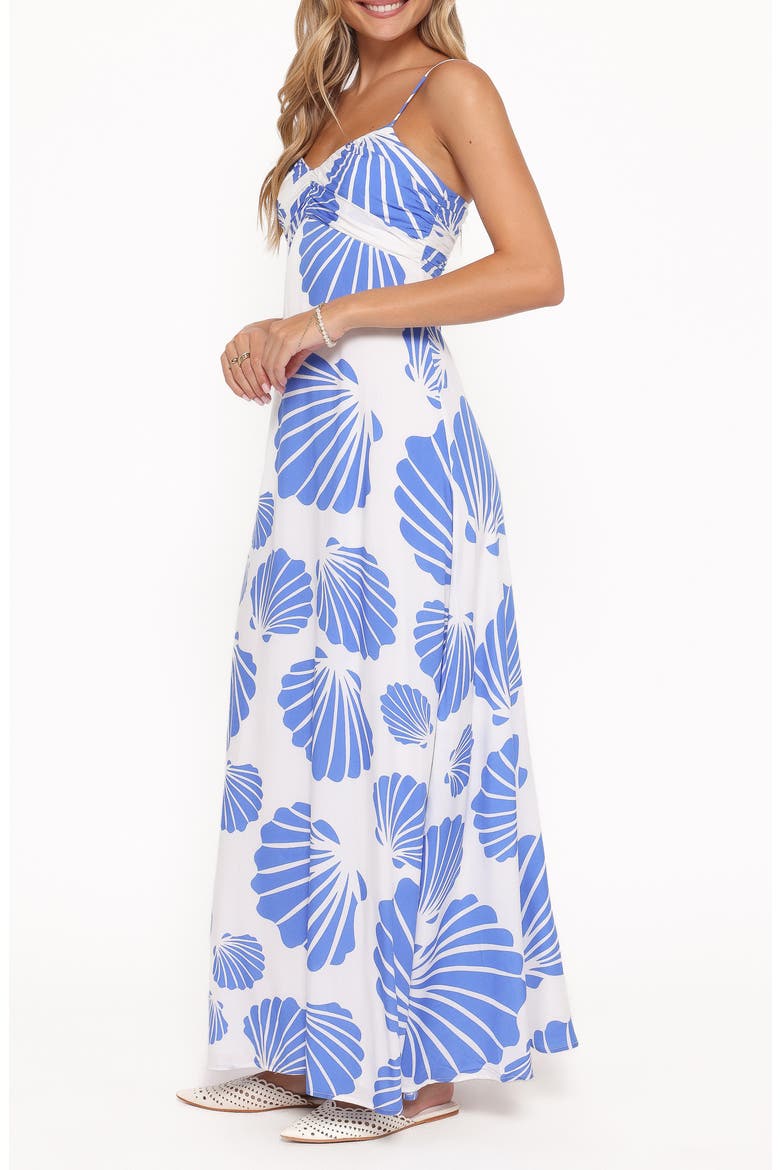 Tyla Shell Print Maxi Dress, Alternate, color, BLUE SHELL