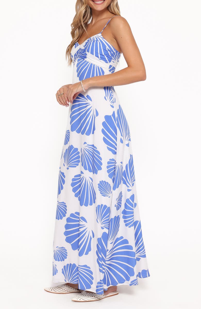 Petal & Pup Tyla Shell Print Maxi Dress, Alternate, color, Blue Shell