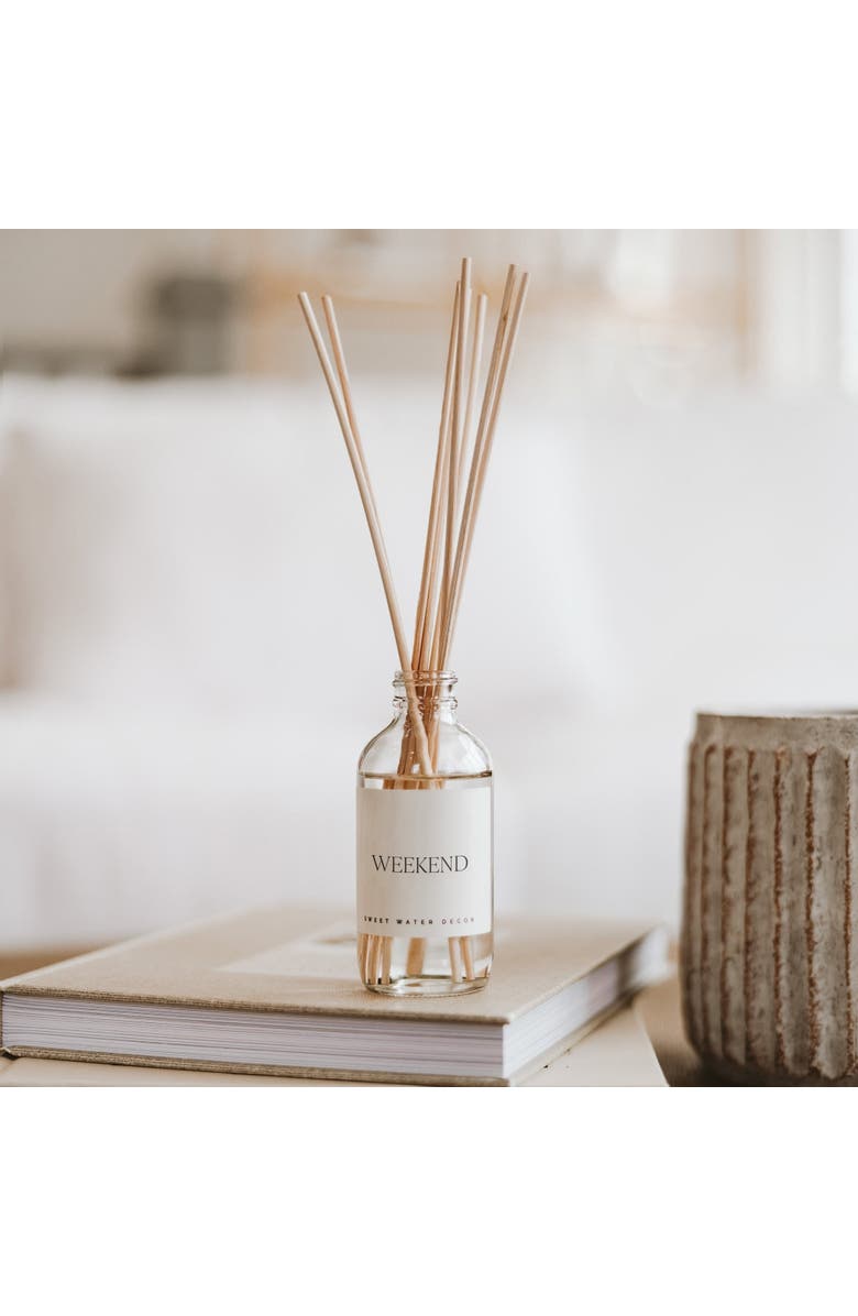 SWEET WATER DECOR Clear Glass Reed Diffuser - Woods & Earthy Scents, Alternate, color, Weekend
