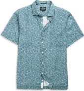 Rodd & Gunn Whitlaker Leaf Print Short Sleeve Linen Button-Up Shirt