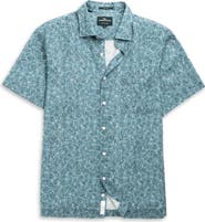 Rodd & Gunn Whitlaker Leaf Print Short Sleeve Linen Button-Up Shirt