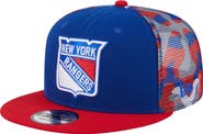 New Era Men's New Era Blue/Red New York Rangers Camo Meshback 9FIFTY Snapback Hat