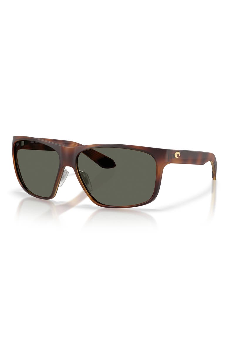 Trades 60mm Polarized Square Sunglasses, Alternate, color, MATTE TORTOISE / GRAY 580G