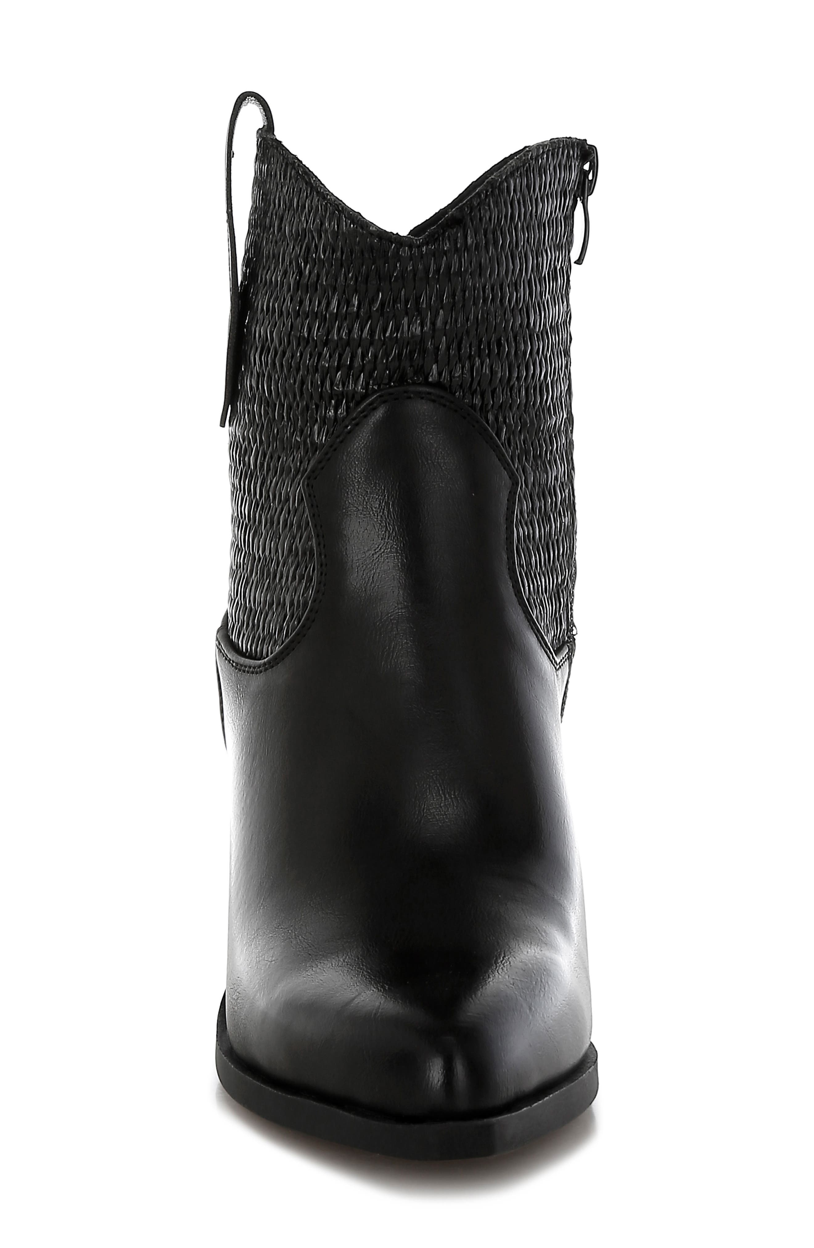 LONDON RAG Big Mood Raffia Western Boot, Alternate, color, Black