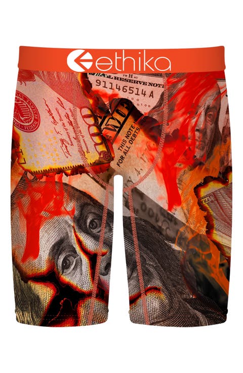 Kids' Burnin' Hundreds Print Boxer Briefs (Little Kid & Big Kid)