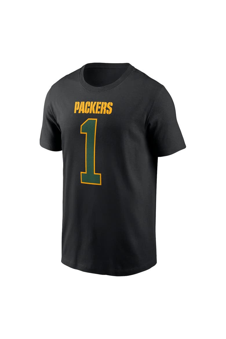 Men's Nike Micah Parsons Black Green Bay Packers Carbon Name & Number T-Shirt, Alternate, color, Black