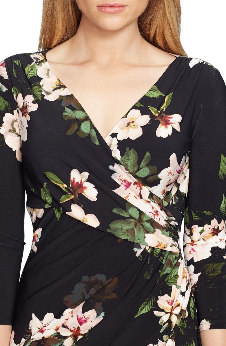Lauren Ralph Lauren Floral Faux Wrap Dress, Alternate, color,