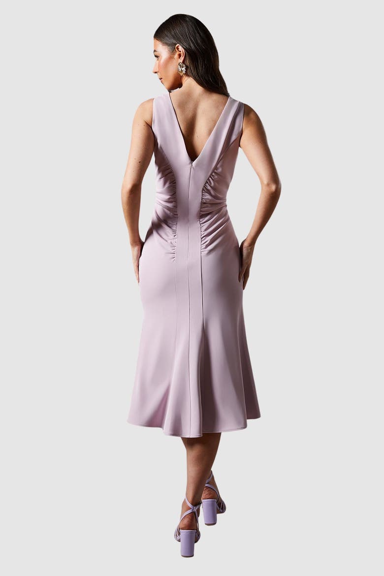 Ruched Vee Dress, Alternate, color, Lilac