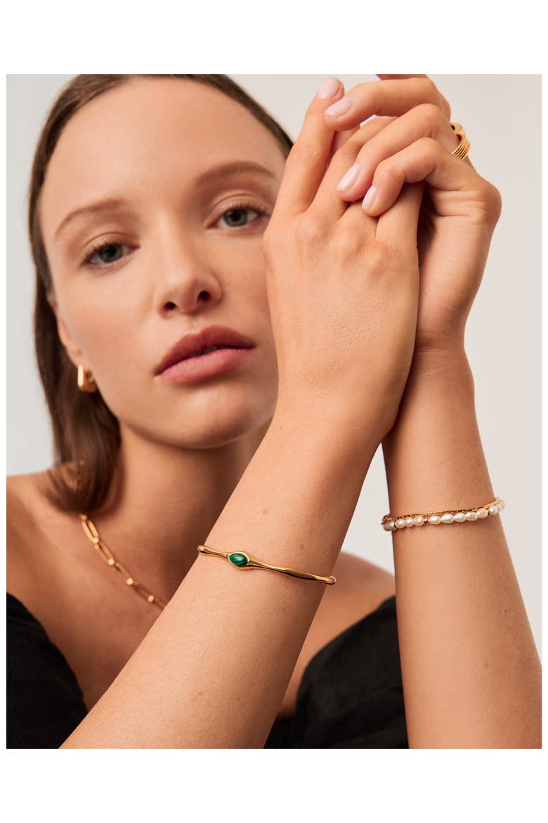 Malachite Cuff Bracelet, Alternate, color, GOLD