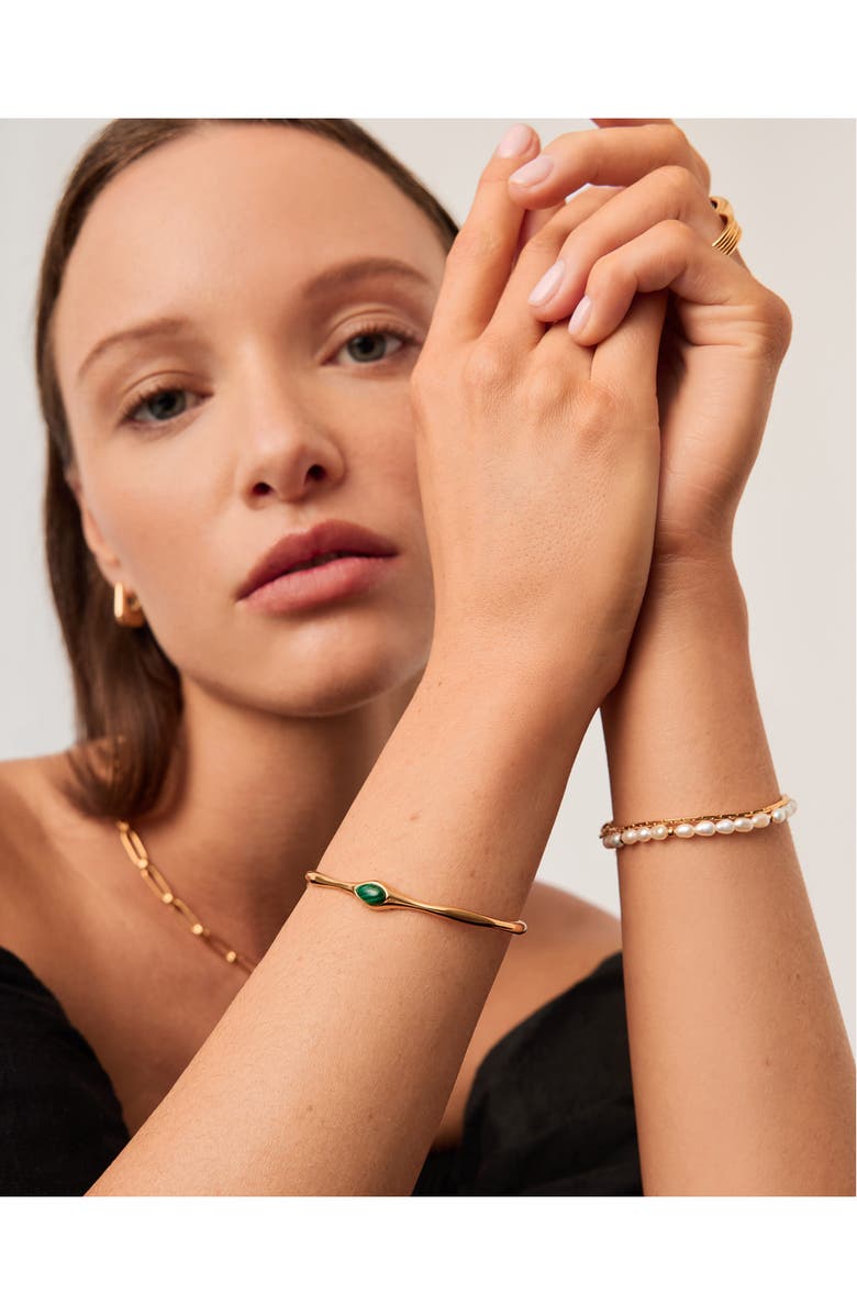 Missoma Malachite Cuff Bracelet, Alternate, color, Gold