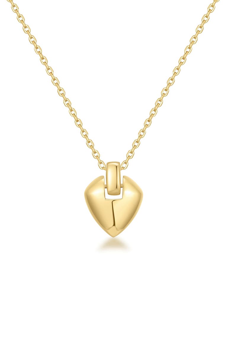 Shield Pendant Necklace, Main, color, SHINY GOLD