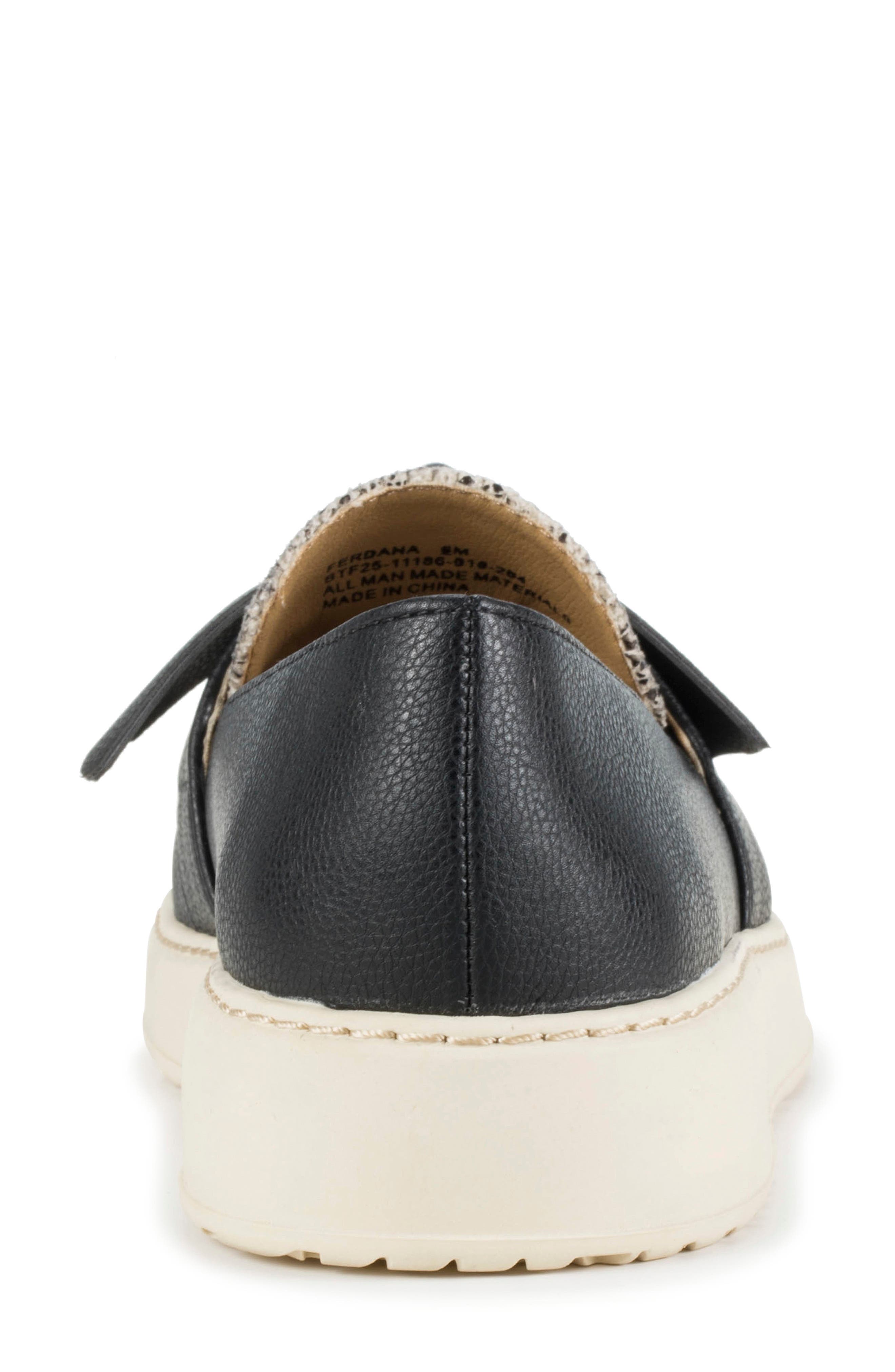 Ferdana Moc Toe Slip-On Loafer, Alternate, color, BLACK SNAKE
