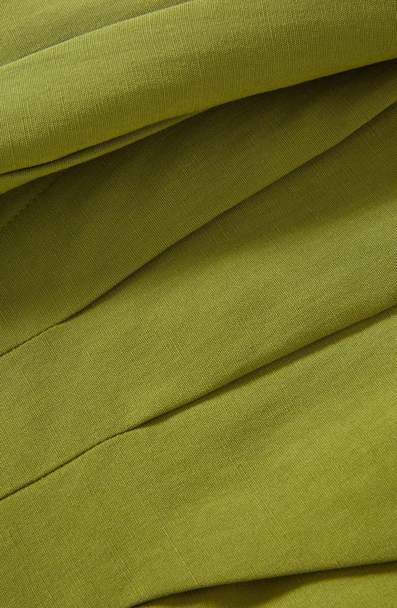 Veronica Beard Gables Pleated High Waist Linen Blend Shorts, Alternate, color, Cactus