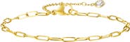 DLORIA Elegant Gold Paperclip Link Bracelet