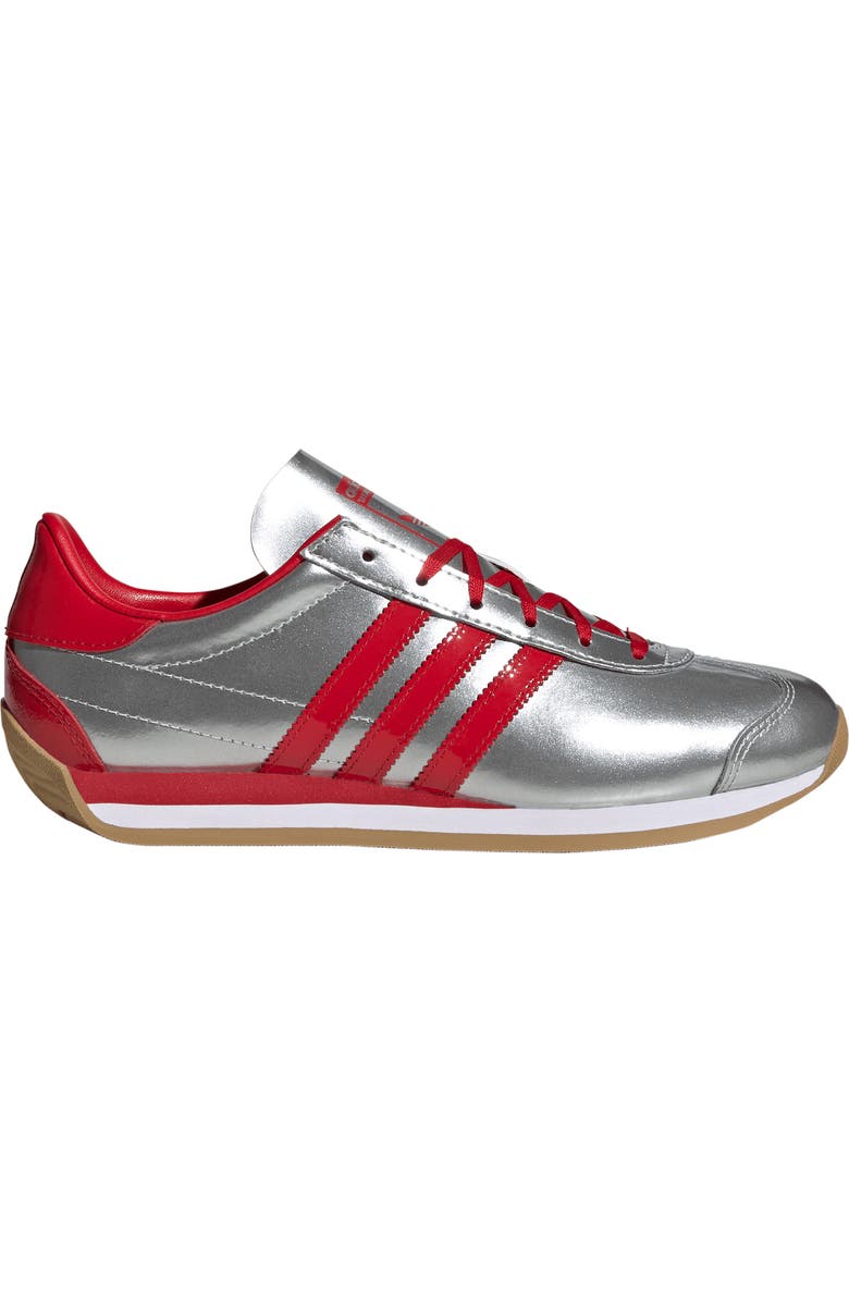 adidas Country Low Top Sneaker, Alternate, color, Silver Met/ Scarlet/ White