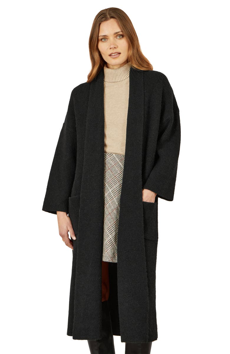 Yumi Knitted Maxi Cardigan, Alternate, color, Black