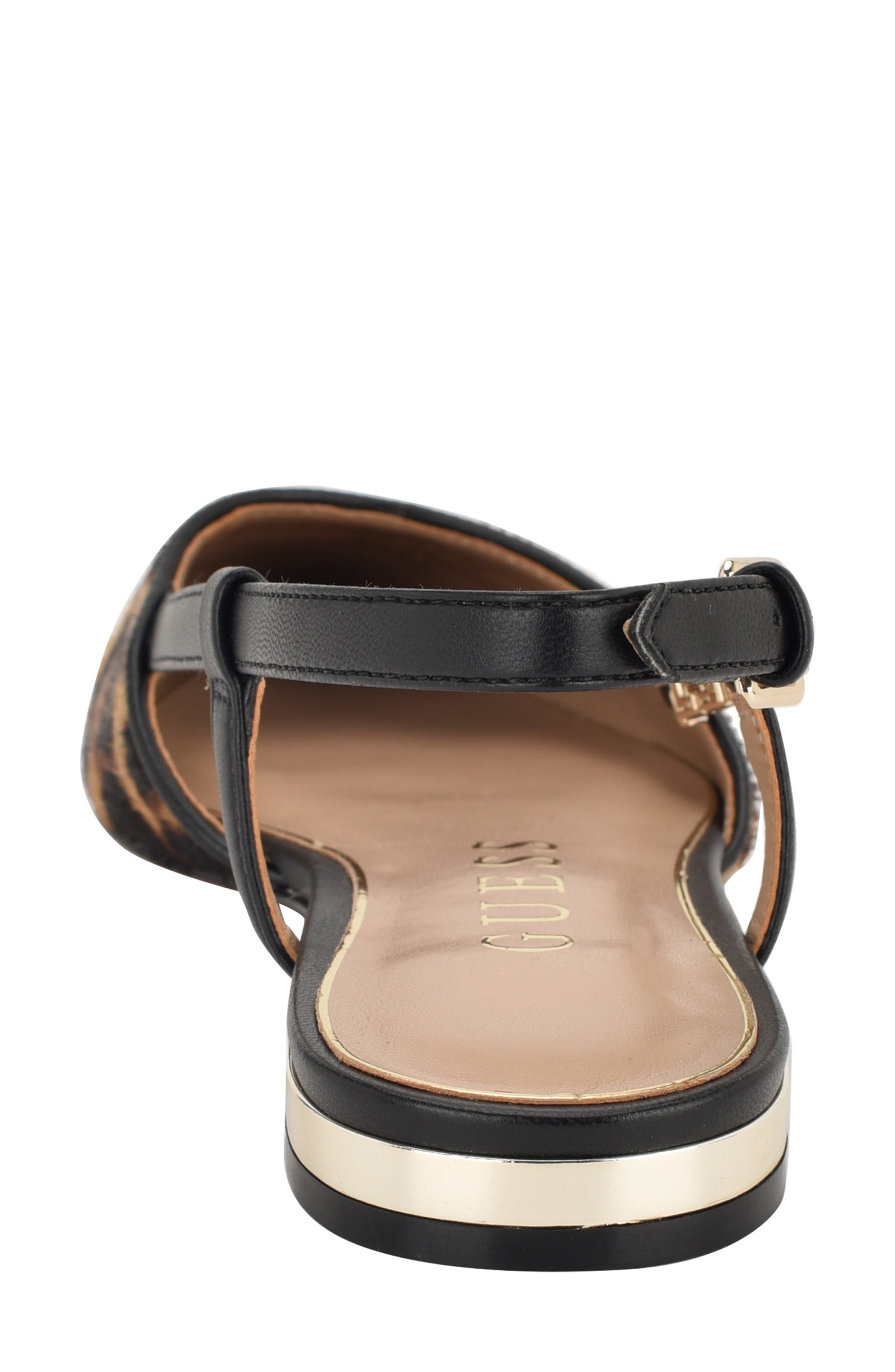 GUESS Franiely Genuine Calf Hair Pointed Toe Slingback Flat, Alternate, color, 